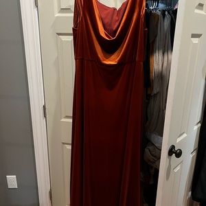 Terracotta bridesmaid velvet dress worn once